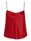 The Sei Cowl-neck Satin Top In Red