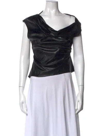 Pre-owned The Sei Cowl Neck Sleeveless Top In Black