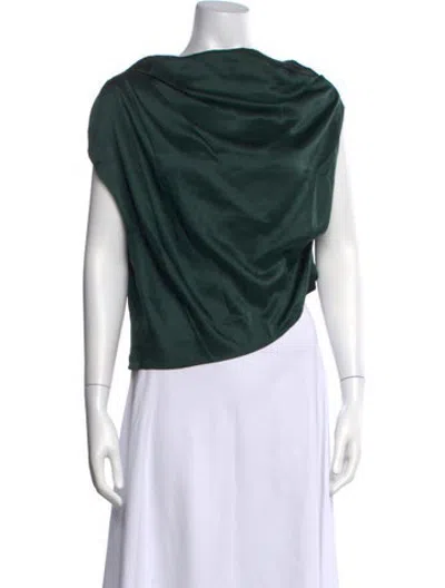 Pre-owned The Sei Cowl Neck Sleeveless Top In Green
