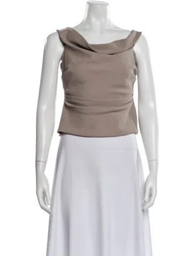 Pre-owned The Sei Cowl Neck Sleeveless Top In Neutral