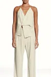 The Sei Crepe Cami Twist Top In Oyster In White
