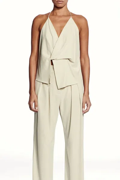 The Sei Crepe Cami Twist Top In Oyster In White