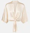 The Sei Tie-front Silk Charmeuse Top