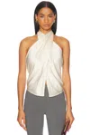 The Sei Cross Wrap Halter Top In Cream
