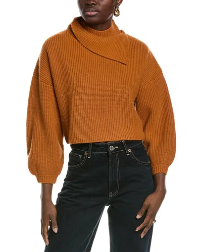 The Sei Crossback Wool & Cashmere-blend Sweater In Orange