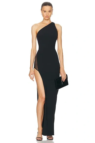 The Sei Curve Gown With Mesh Inset In Black