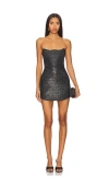 The Sei Curved Bustier Mini Dress In 실버