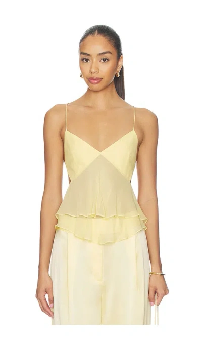 The Sei Cut Out Ruffle Cami In Yellow