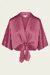 The Sei Dolman Tie Front Blouse In Sakura In Pink