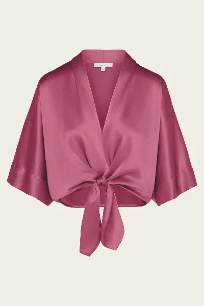The Sei Dolman Tie Front Blouse In Sakura In Pink