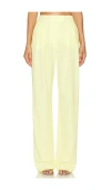 The Sei Double Pleated Crepe Trousers In Limoncello In 柠檬酒黄