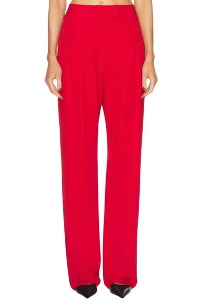 The Sei Double Pleat Trouser In Peony In Red