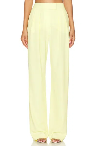 The Sei Double Pleated Crepe Trousers In Limoncello In Neutral
