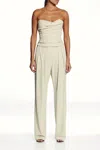 The Sei Double Pleated Trouser In Oyster In Gray