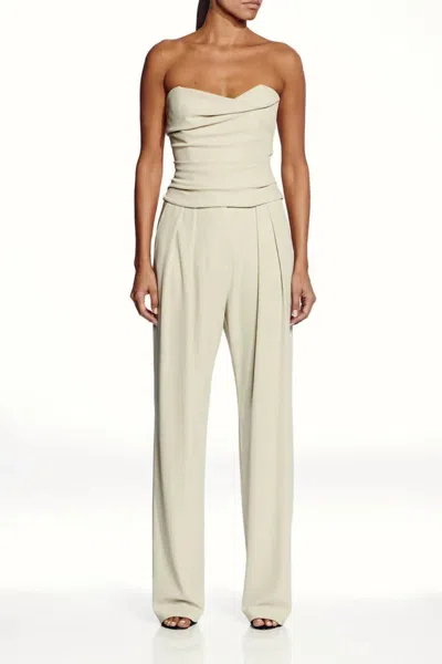 The Sei Double Pleated Trouser In Oyster In Gray