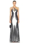 The Sei Double Strap Gown In Silver Foil