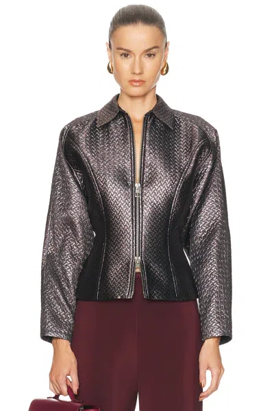 The Sei Double Zip Fitted Jacket In Brown