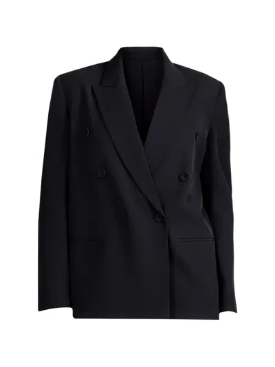 The Sei Double-breasted Blazer In Black