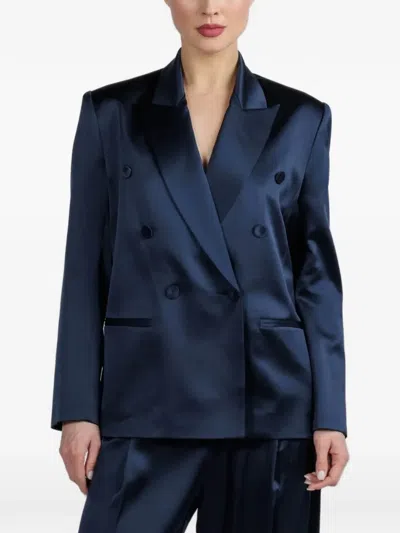 The Sei Double-breasted Blazer In Blue