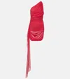The Sei Drape-detail Ruched Chiffon Minidress In Pink