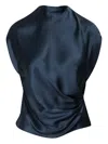 The Sei Draped Blouse In Blue