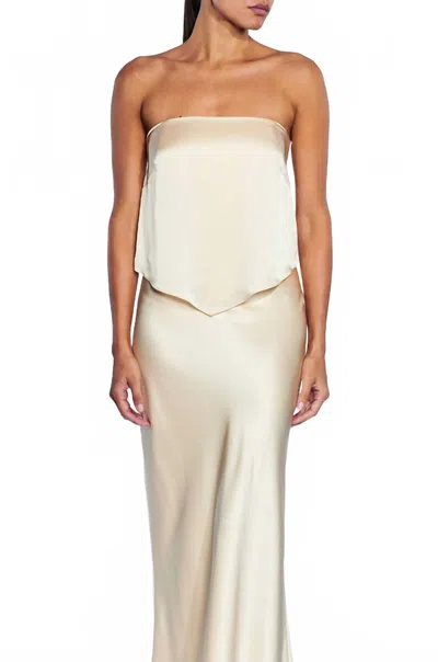The Sei Draped Corset Top In Bisque In White