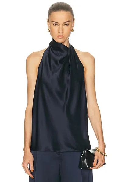 The Sei Draped Halter Top In Black