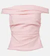 The Sei Draped Off-shoulder Crepe Corset