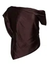 The Sei Draped One-shoulder Blouse In Brown