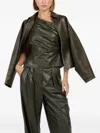 The Sei Draped One-shoulder Top In Green