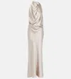 The Sei Draped Silk Gown In Beige