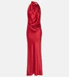 The Sei Draped Silk Gown In Red