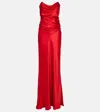 The Sei Cowl Bustier Gown In Red
