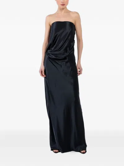 The Sei Draped Strapless Gown In Blue