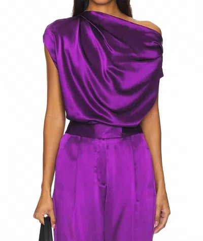 The Sei Draped Top In Eggplant In Purple
