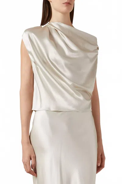 The Sei Draped Top In Oyster In Neutral