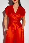 The Sei Drop Sleeve Wrap Blouse In Vermillion