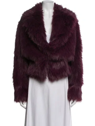 Pre-owned The Sei Faux Fur Jacket W/ Tags In Burgundy