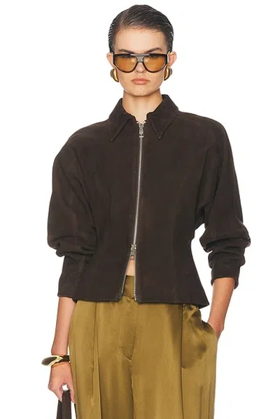 The Sei Fitted Leather Jacket In Black