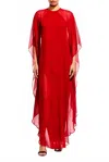 The Sei Flutter Caftan In Cherry In Red