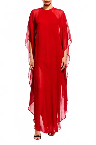 THE SEI FLUTTER CAFTAN IN CHERRY