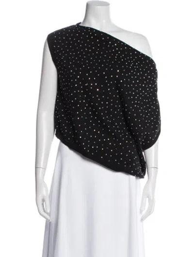 Pre-owned The Sei Graphic Print One-shoulder Top In White