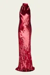 The Sei Halter Bias Gown In Ruby In Red