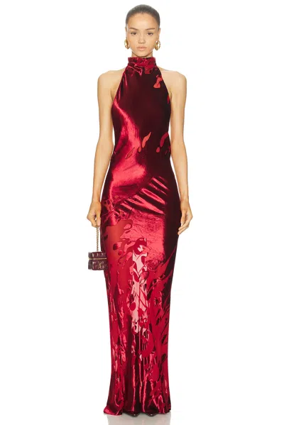 The Sei Halter Bias Gown In Red