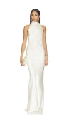The Sei Halter Drape Gown In White
