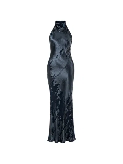 The Sei Halterneck Bias-cut Gown In Blue