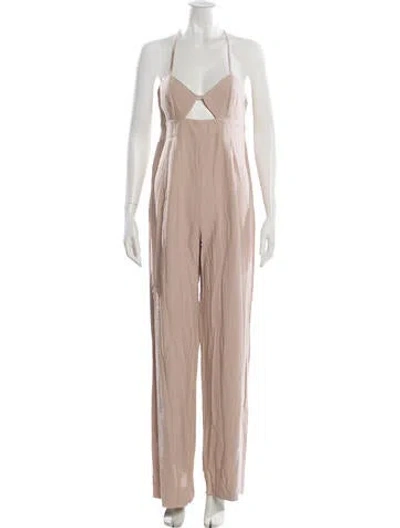 Pre-owned The Sei Halterneck Jumpsuit In Neutral