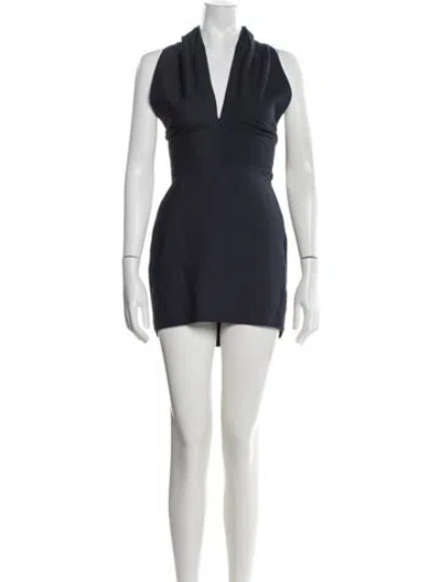 Pre-owned The Sei Halterneck Mini Dress In Blue