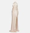 The Sei Halterneck Silk Satin Gown In White
