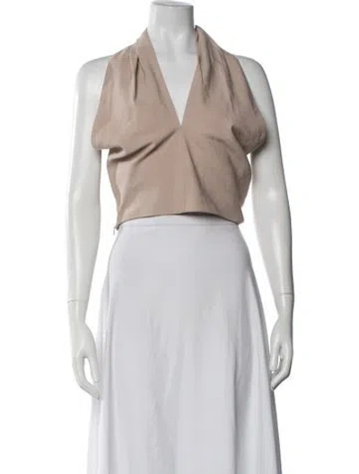 Pre-owned The Sei Halterneck Sleeveless Crop Top In Pink